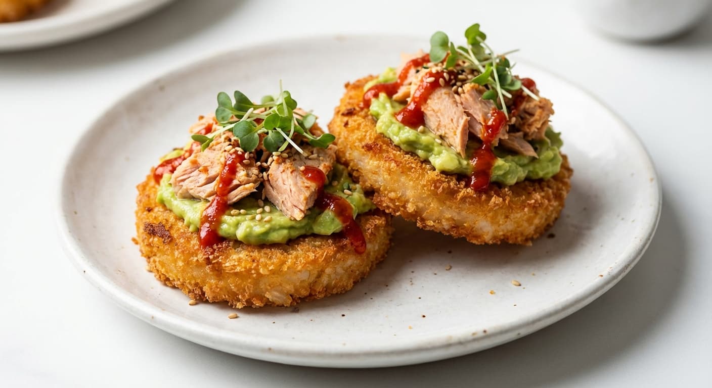 Spicy Tuna & Avocado Rice Cakes