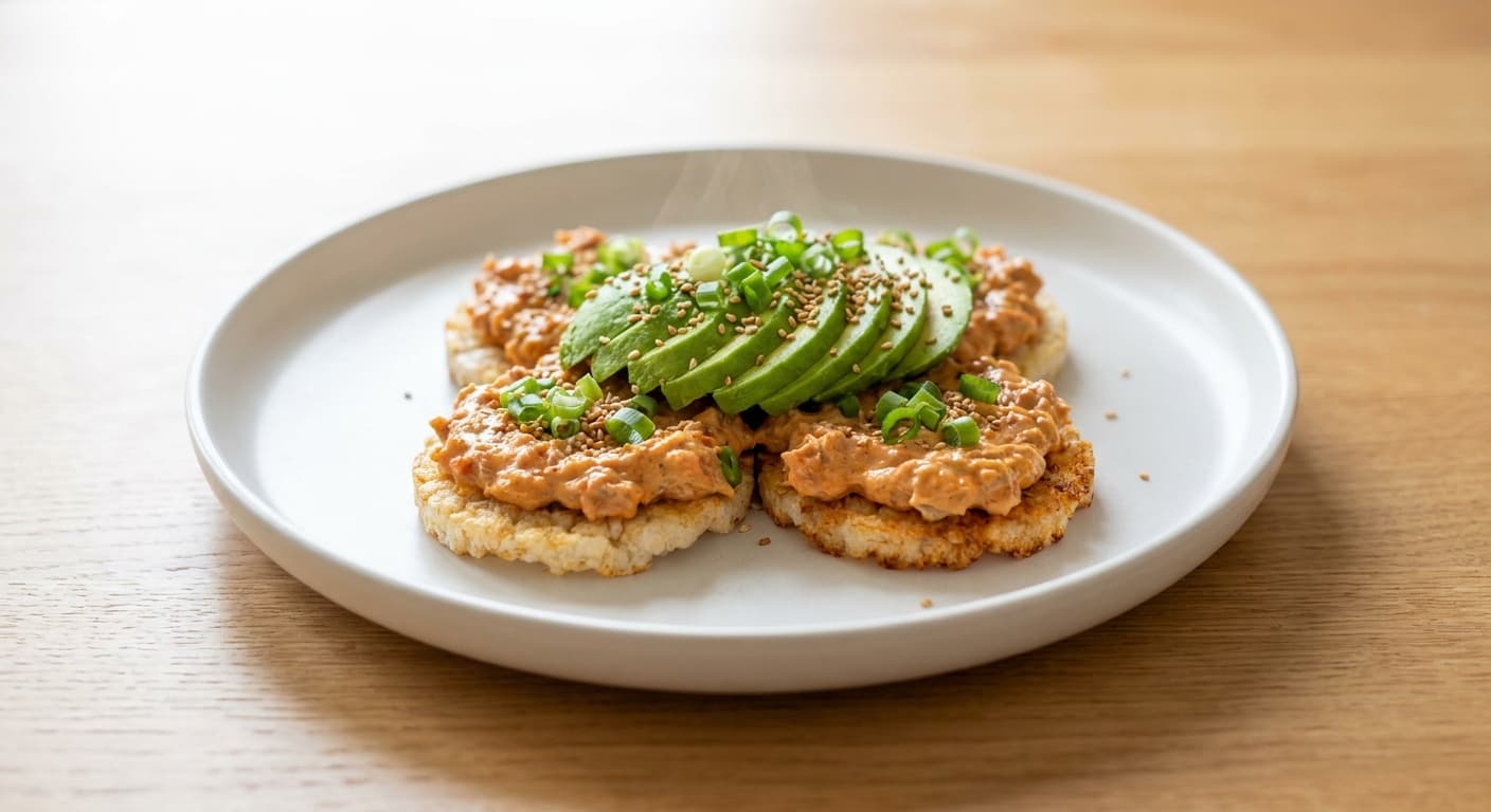 Sriracha Tuna Avocado Rice Cakes