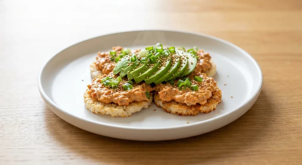 Sriracha Tuna Avocado Rice Cakes