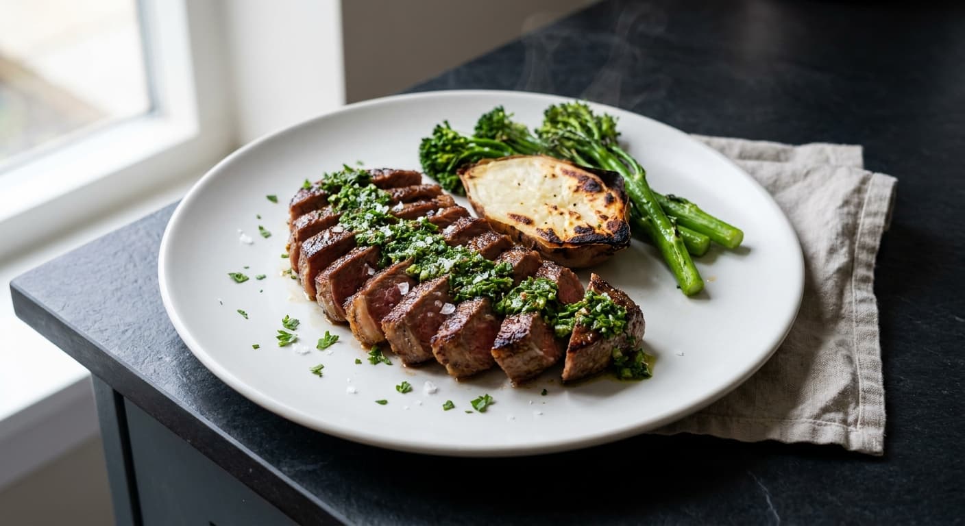 Steak with Fresh Chimichurri