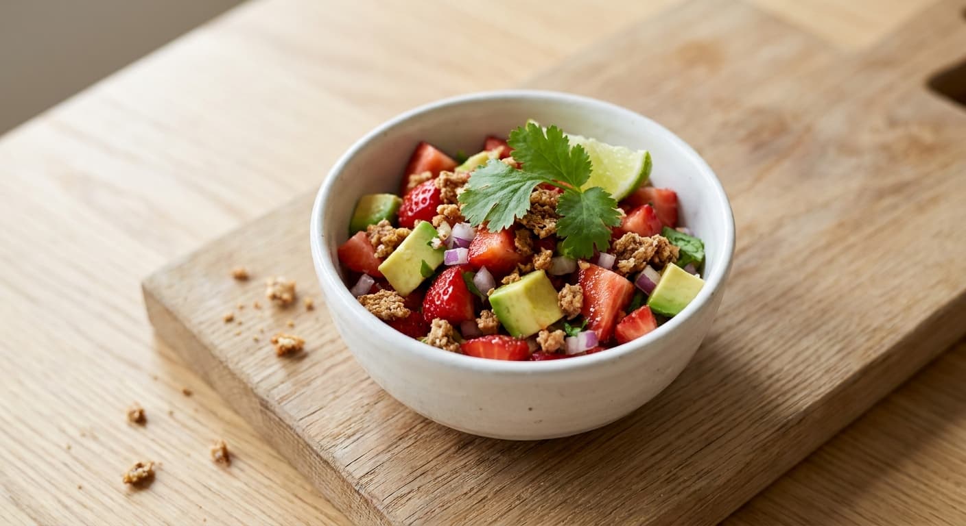 Strawberry & Avocado Salsa with Wholegrain Crackers