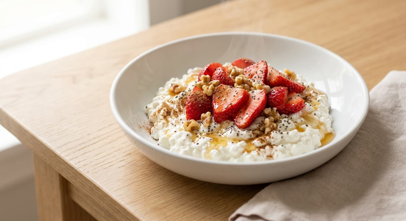 Strawberry Cottage Cheese Bowl