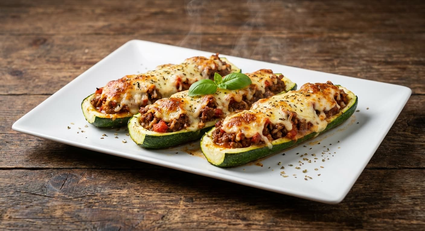 Stuffed Zucchini with Beef Mince
