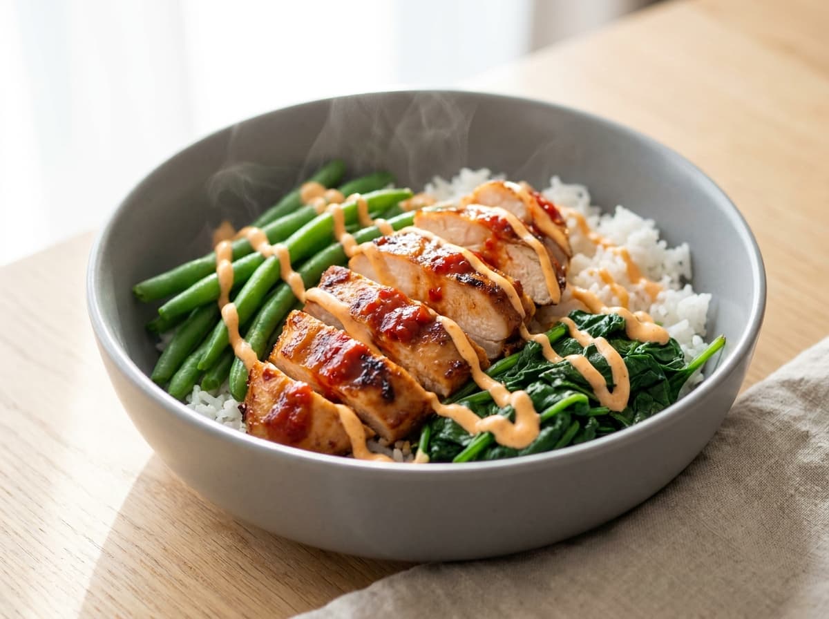 Sweet Chilli Chicken & Greens Rice Bowl