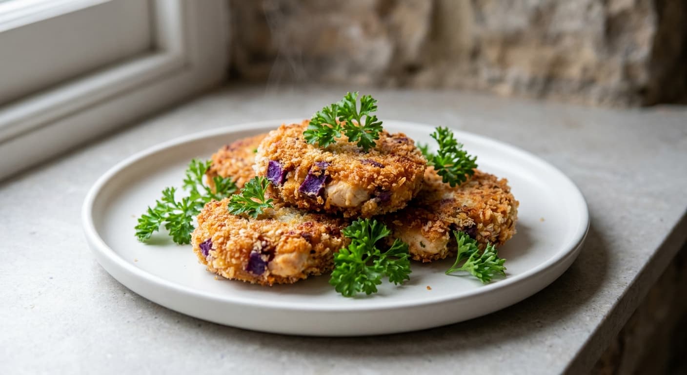 Sweet potato and chicken fritters