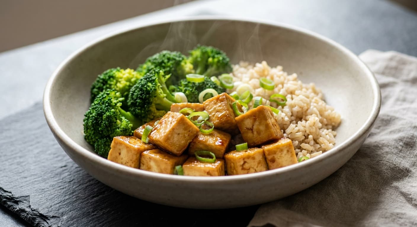 Teriyaki Tofu and Broccoli Bowl