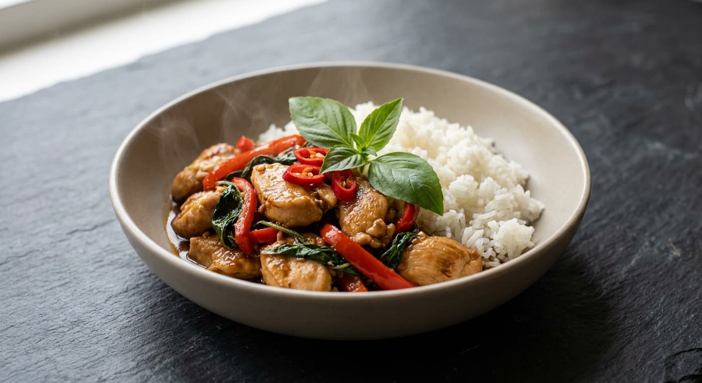 Thai Basil Chicken with Rice