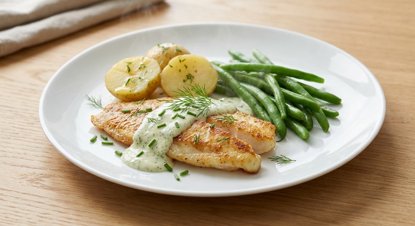 Tilapia with Herb Yogurt Sauce