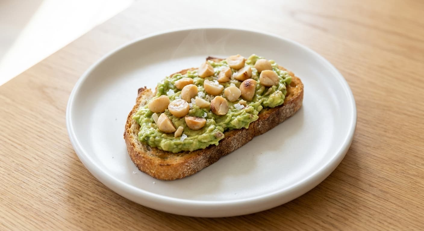 Toasted Macadamia and Avocado Toast