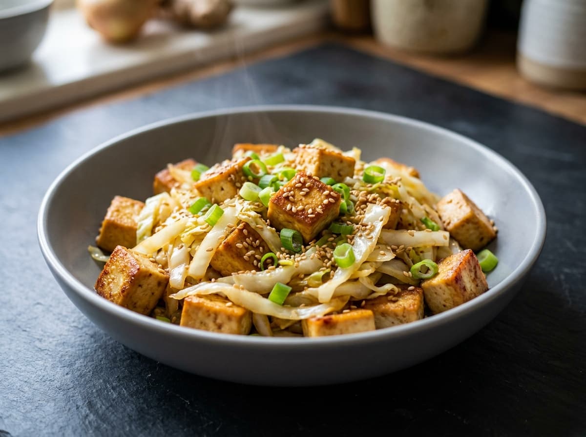 Tofu and Cabbage Stir-Fry