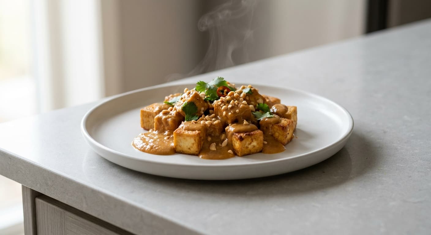 Tofu with Peanut Sauce