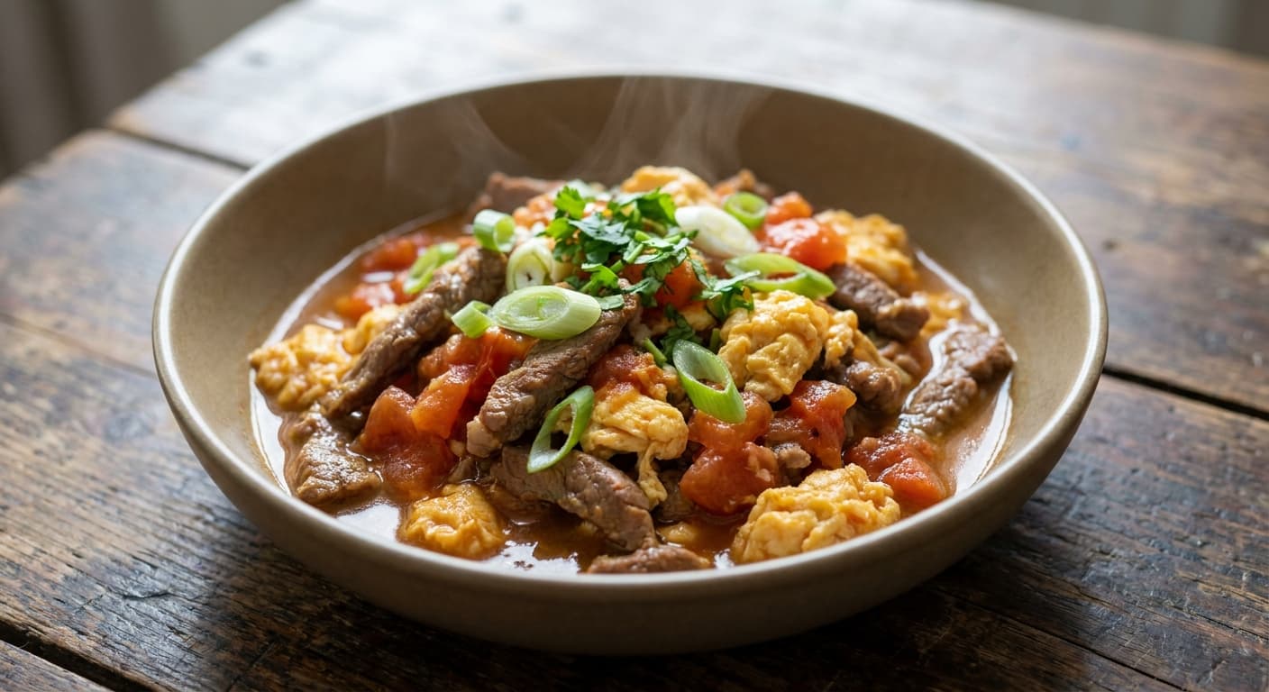 Tomato Egg Lamb Stir-Fry