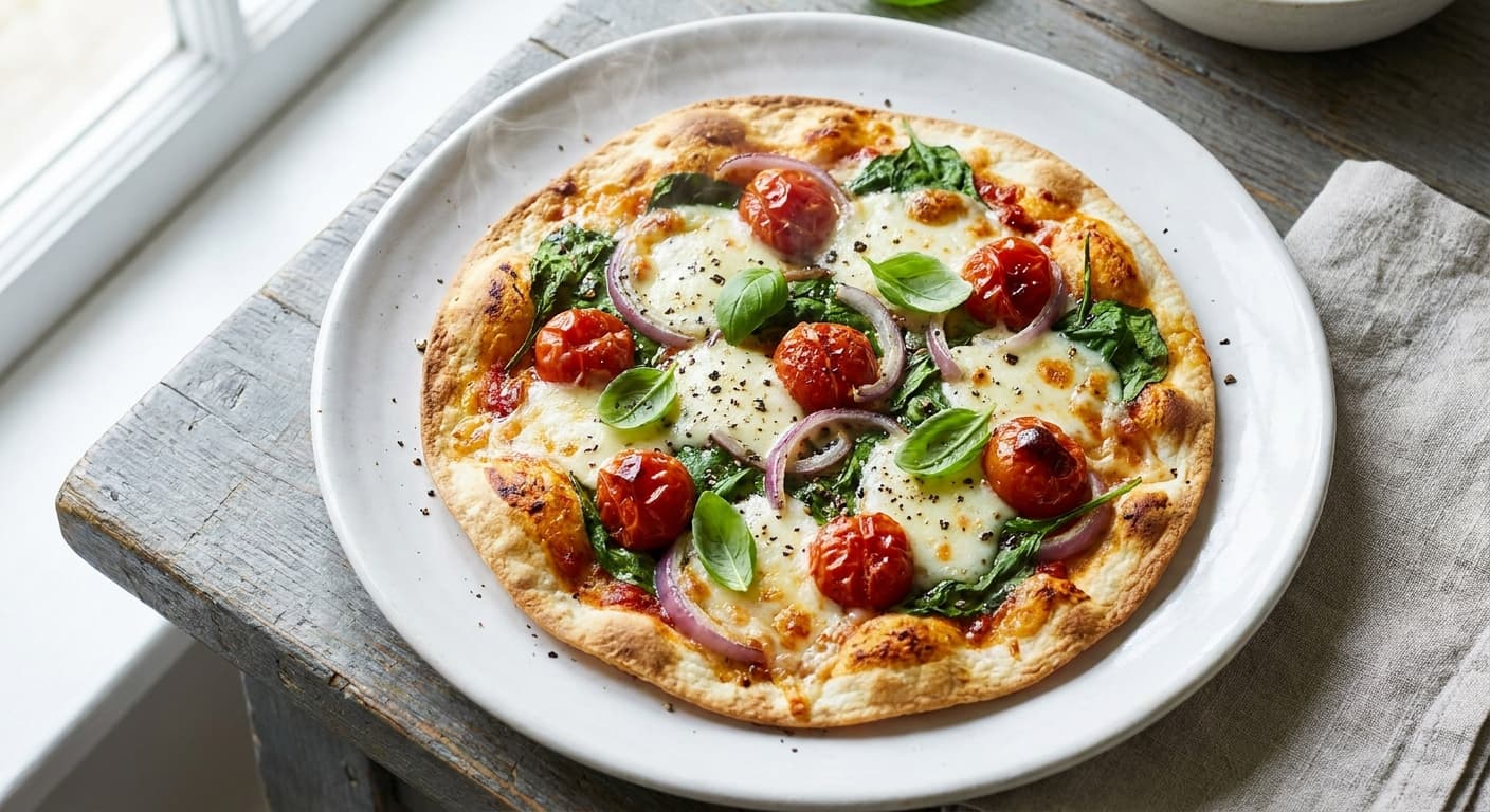 Tomato & Mozzarella Tortilla Pizza