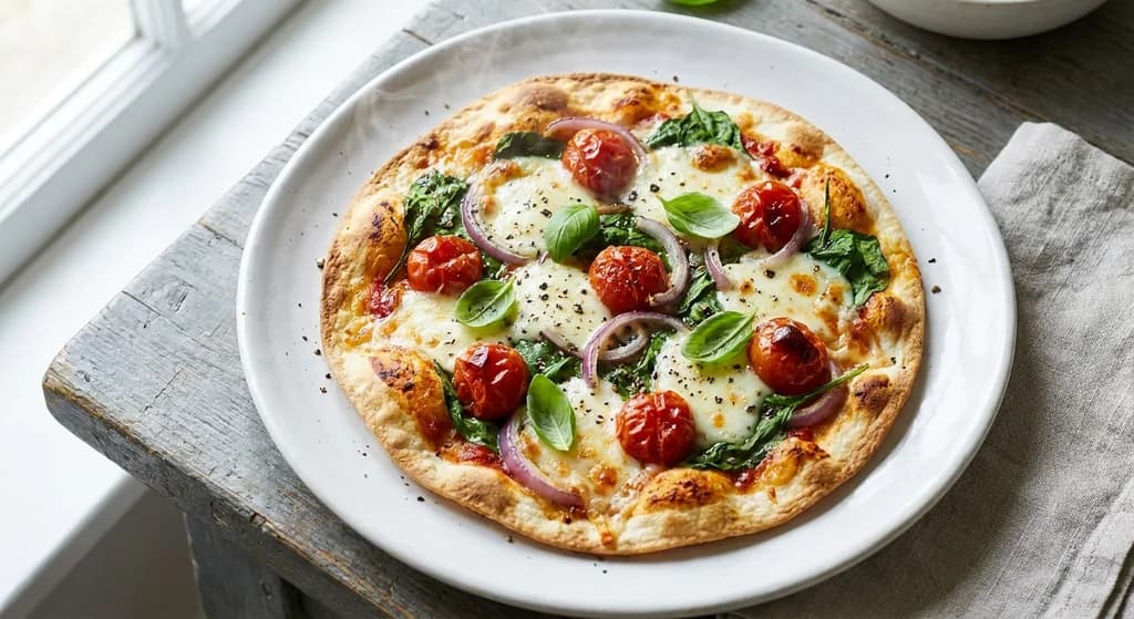 Tomato & Mozzarella Tortilla Pizza