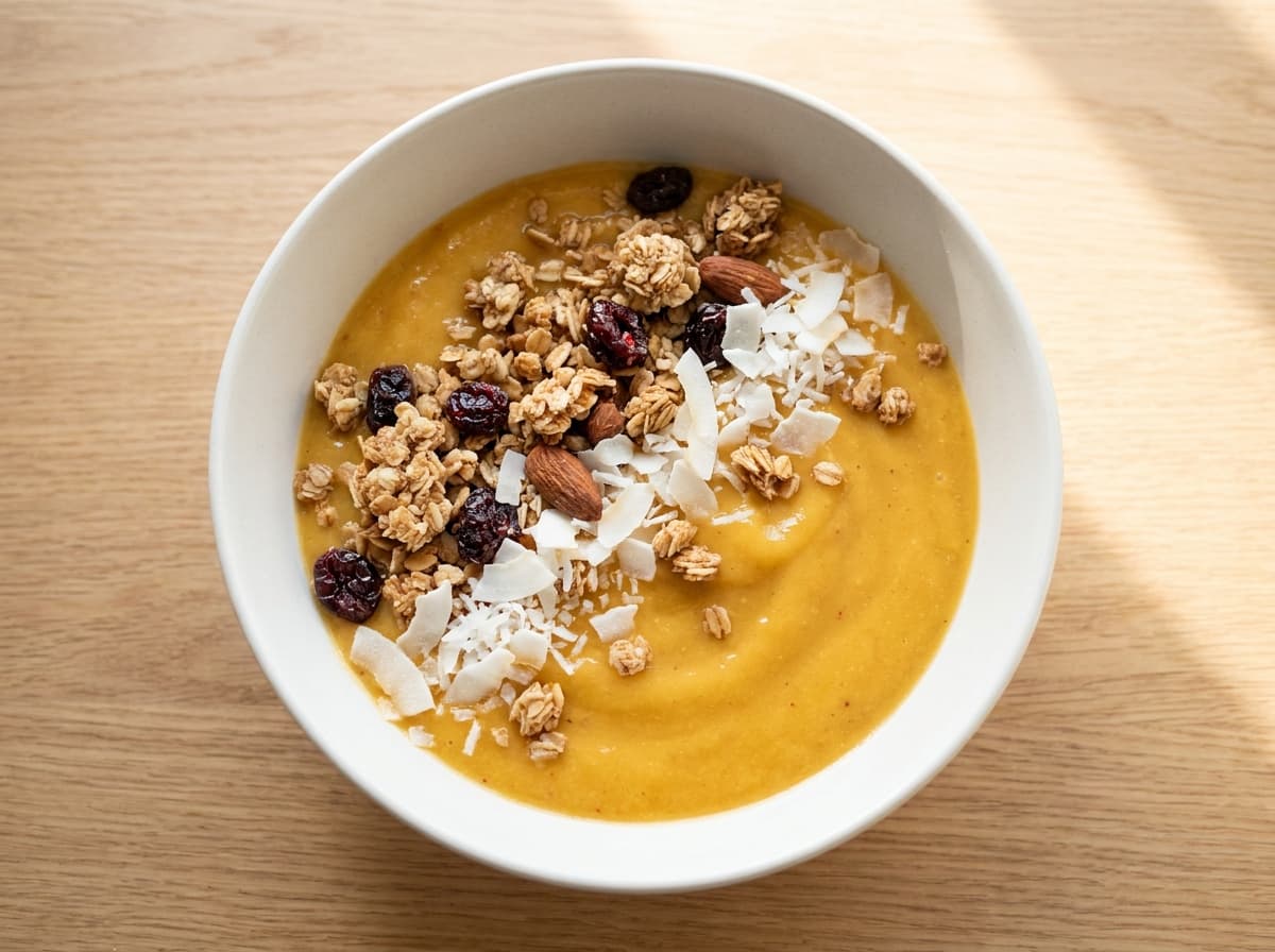 Tropical Smoothie Bowl with Low Sugar Granola