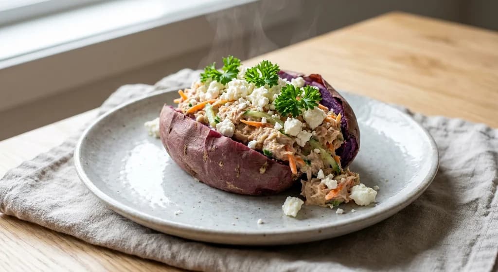 Tuna & Carrot Stuffed Sweet Potato
