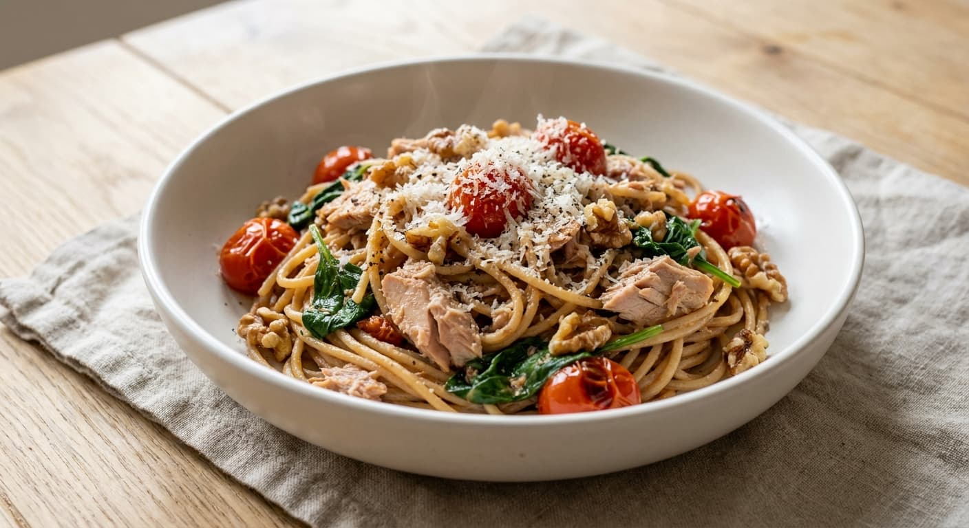 Tuna, Walnut & Tomato Pasta