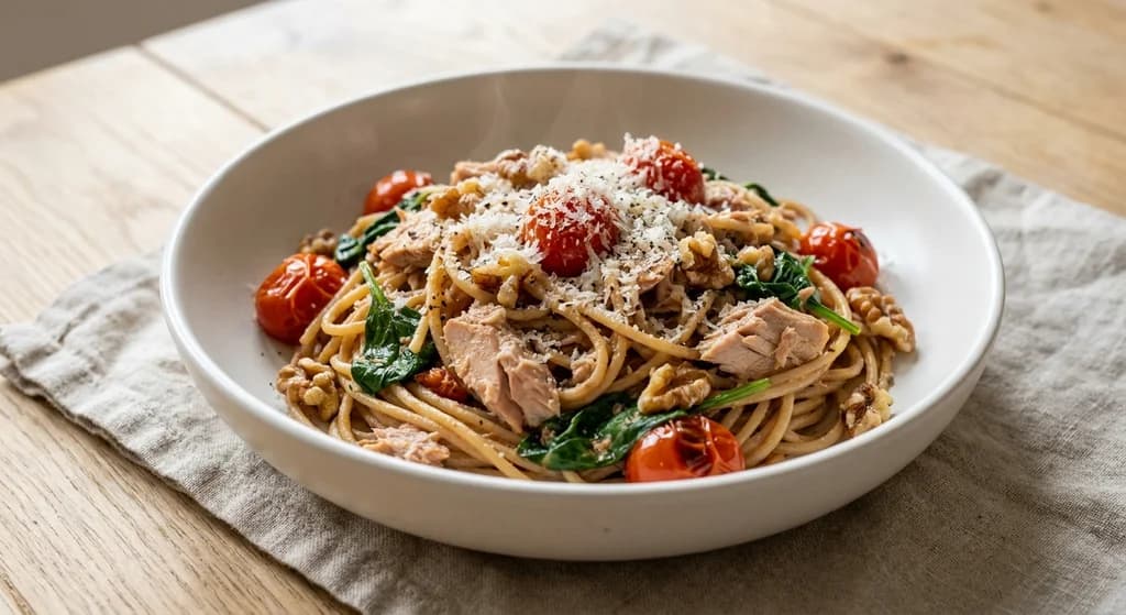 Tuna, Walnut & Tomato Pasta