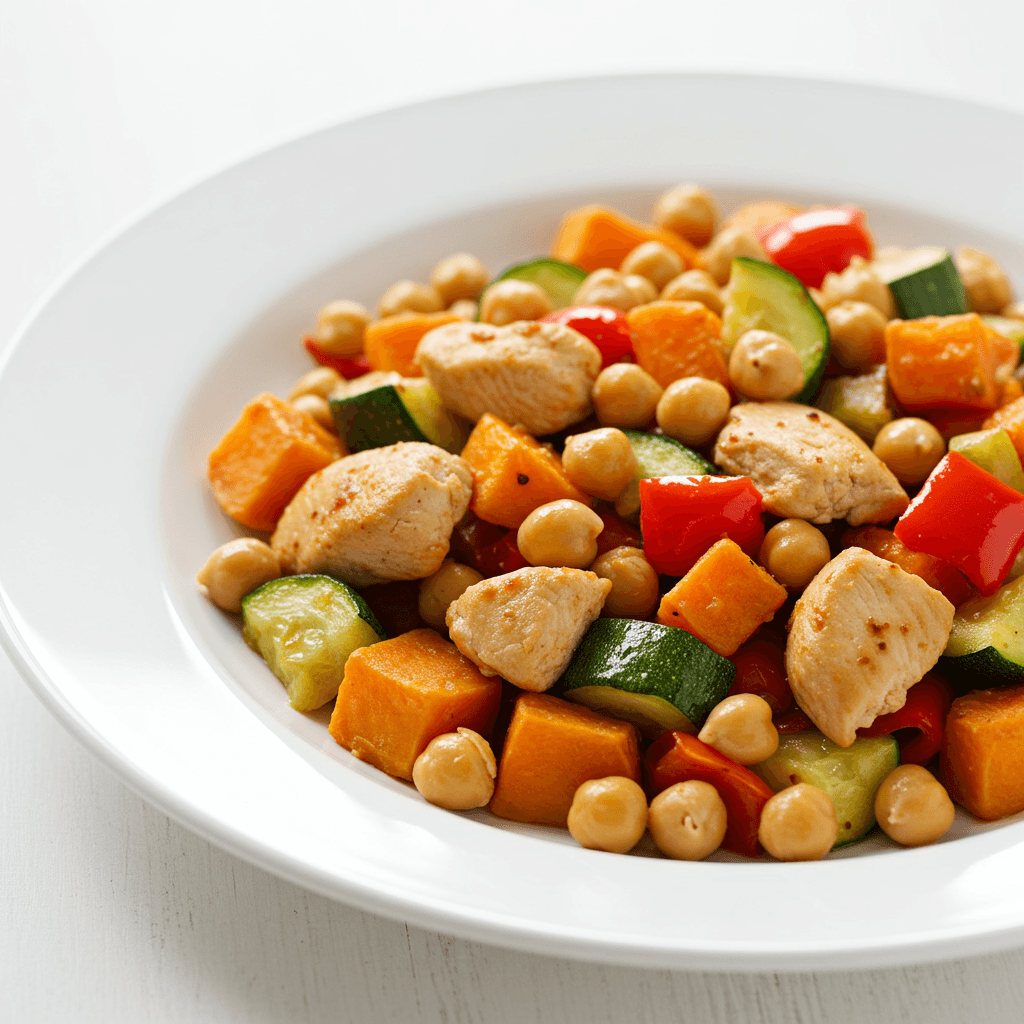 Tuscan Chicken & Roast Veggie Power-Pan