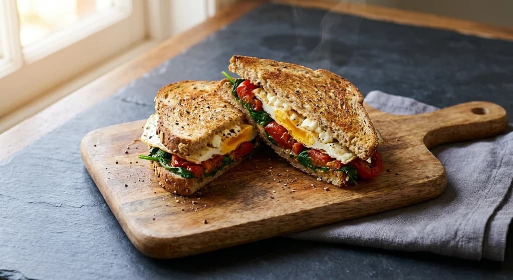 Vegemite & Egg Mediterranean Toasted Sandwich