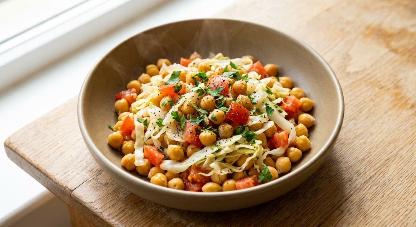 Warm Chickpea and Cabbage Salad