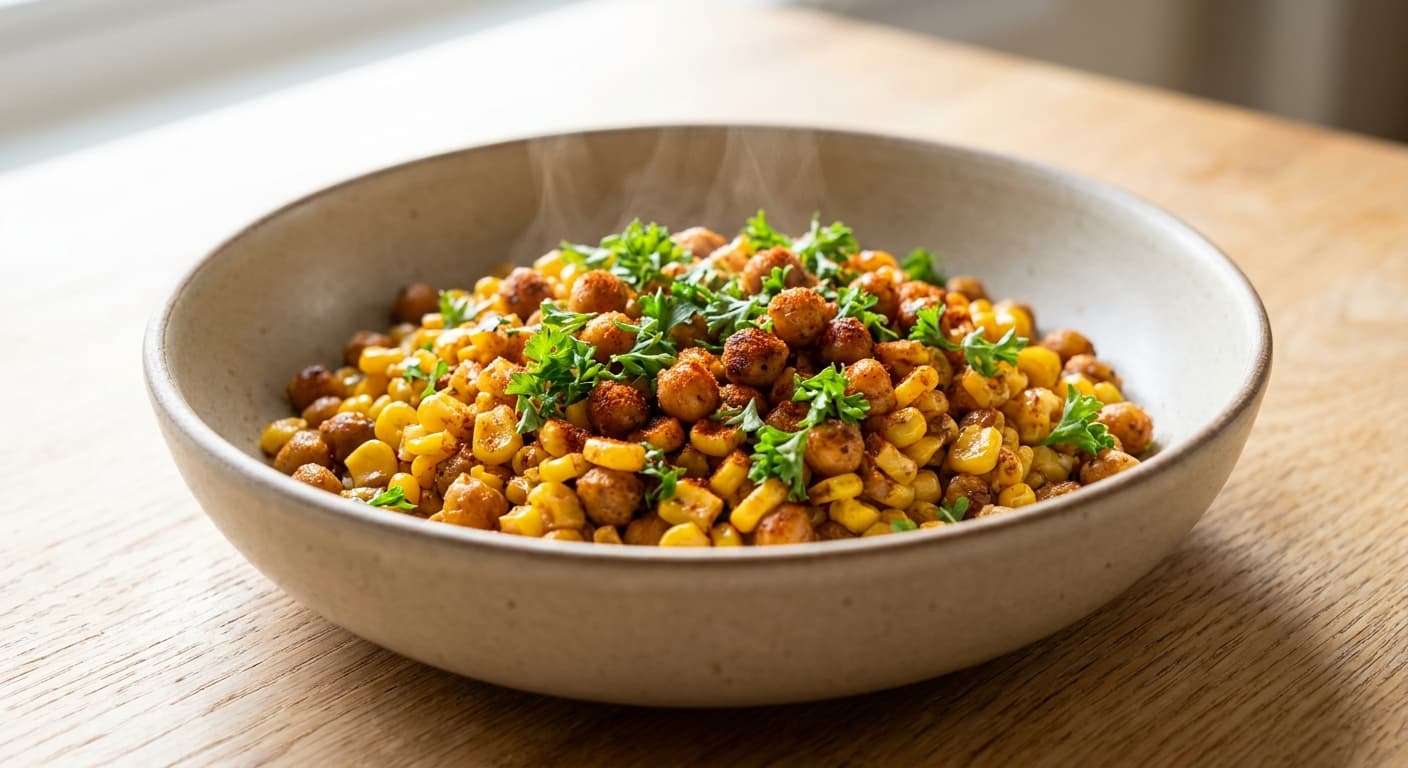 Warm Corn & Chickpea Bowl