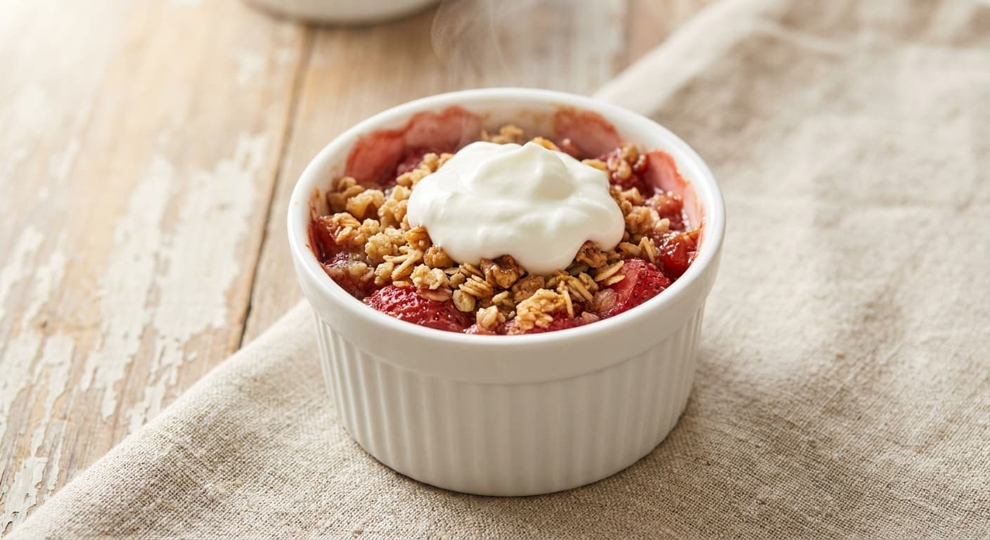 Warm Strawberry Nut Crumble