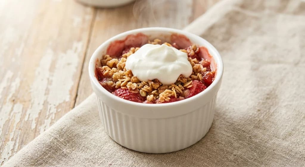 Warm Strawberry Nut Crumble