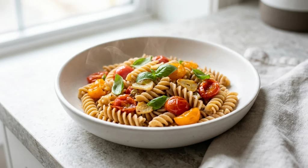 Whole Wheat Pasta with Garlic and Tomato