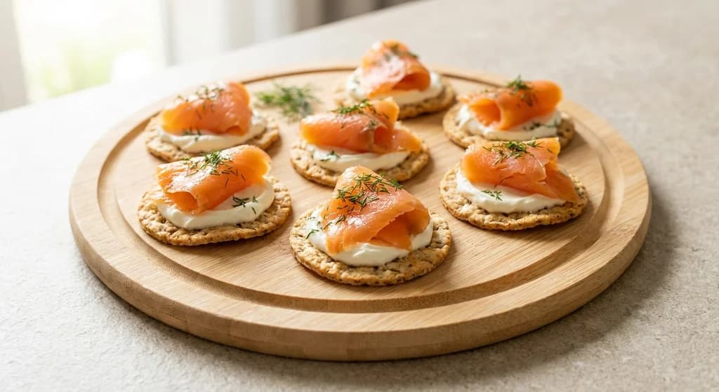 Wholegrain Crackers with Smoked Salmon