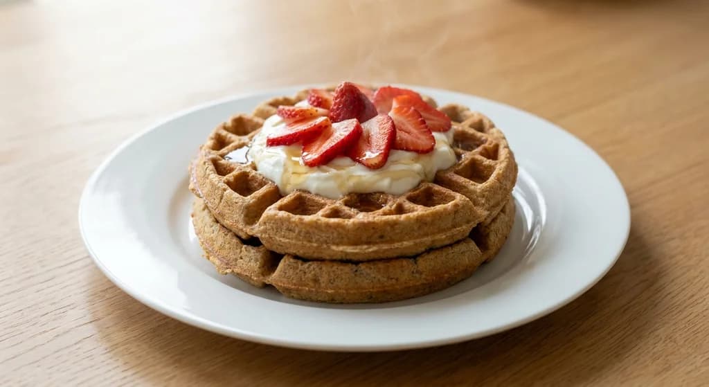 Wholemeal Waffles with Strawberries
