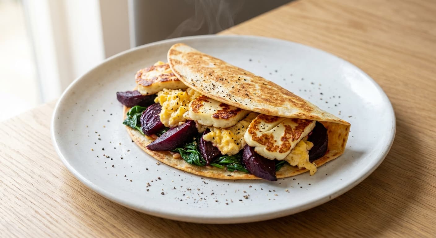 Wrap with Halloumi and Beetroot