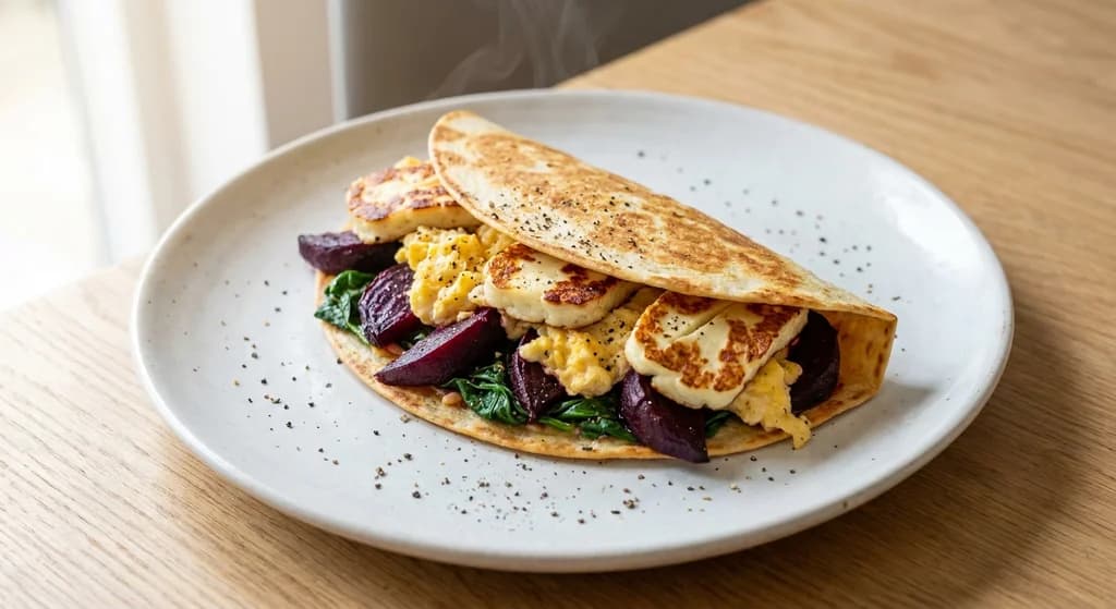 Wrap with Halloumi and Beetroot