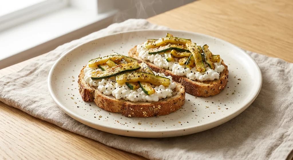 Zucchini & Cottage Cheese Toast